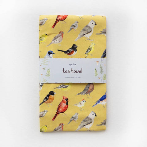 Backyard Birds Tea Towel - Organic Cotton Kitchen Towel