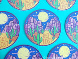 Desert Night Get Lost, Moon & Stars Cactus Vinyl Sticker