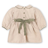 Floral Linen Peter Pan Baby Dress & Fancy Bloomers