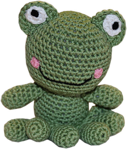 Knit Knacks Fritz the Frog Organic Cotton Small Dog Toy