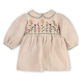 Floral Linen Peter Pan Baby Dress & Fancy Bloomers