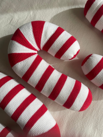 Estella Candy Cane Hand Knit Pillow