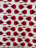 Cardinal Stagger Stretchy Organic Cotton Fabric