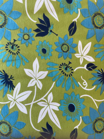 Passion Flower Knit Pattern Organic Cotton Fabric