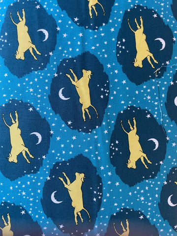 Over the Moon Goodnight Moon Pattern Organic Cotton Fabric