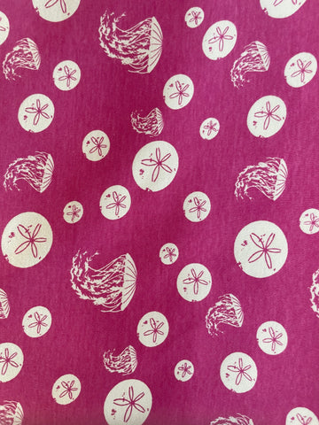 Sand Dollars & Jelly Pink Pattern Organic Cotton Fabrics