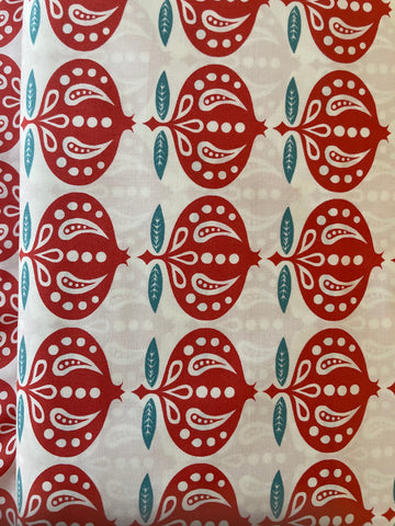 Pomegranate Pattern Organic Cotton Fabric