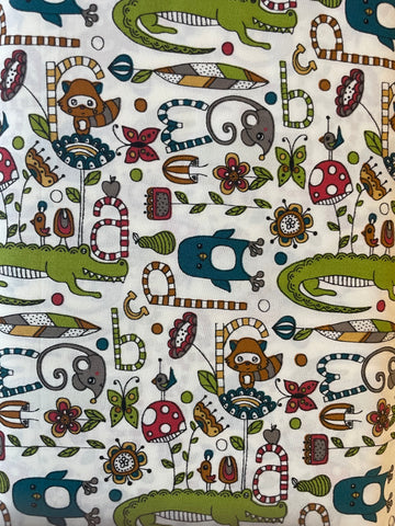 Alphabet Soup Organic Cotton Fabric