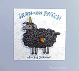 Black Sheep Unicorn, Rainbow Magic Embroidered Iron-On Patch