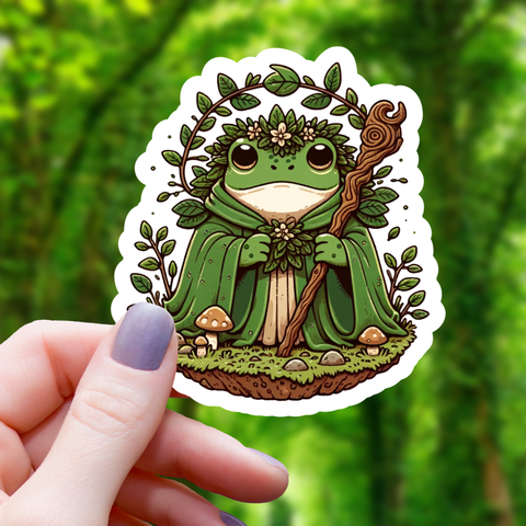 Frog Druid with Nature Halo Sticker - 3"