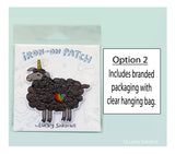 Black Sheep Unicorn, Rainbow Magic Embroidered Iron-On Patch