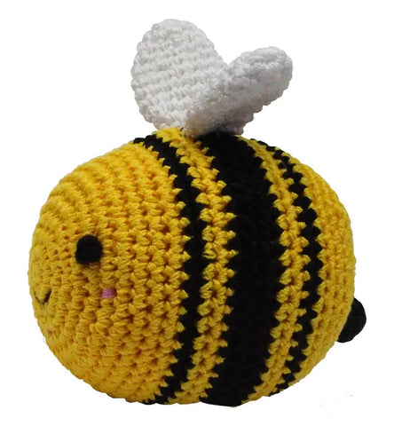 Knit Knacks Bizzy the Bee Organic Cotton Small Dog Toy