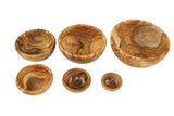 Set of 6 Round Olive Wood Bowls