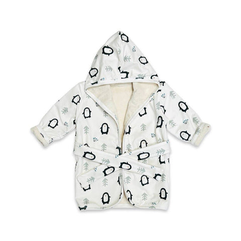 Organic Cotton Penguin Hooded Baby Bath Robe