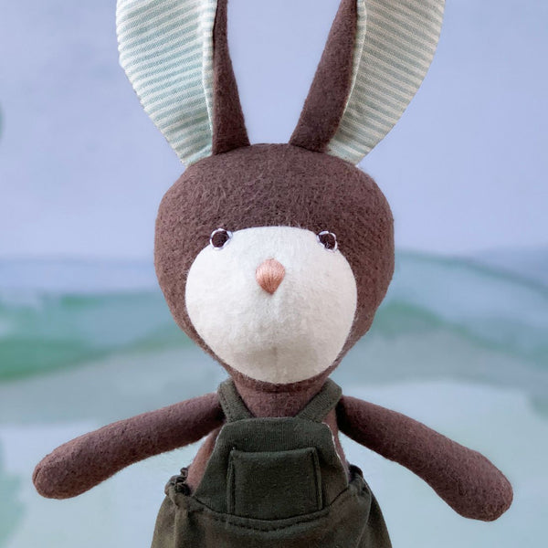Lucas Rabbit in Baby Overalls Organic Jen\'s Picnic –